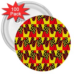 Race Flag 3  Buttons (100 pack) 