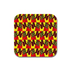 Race Flag Rubber Square Coaster (4 pack) 