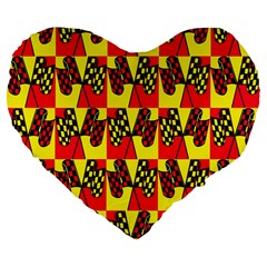 Race Flag Large 19  Premium Flano Heart Shape Cushions