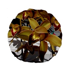 Orchids  1 1 Standard 15  Premium Flano Round Cushions by bestdesignintheworld