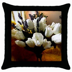 Tulips 1 3 Throw Pillow Case (black) by bestdesignintheworld