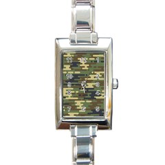 Curve Shape Seamless Camouflage Pattern Rectangle Italian Charm Watch by Vaneshart