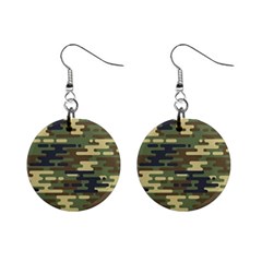 Curve Shape Seamless Camouflage Pattern Mini Button Earrings by Vaneshart