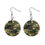 Curve Shape Seamless Camouflage Pattern Mini Button Earrings Front