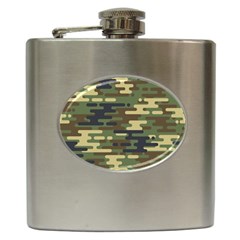 Curve Shape Seamless Camouflage Pattern Hip Flask (6 Oz) by Vaneshart