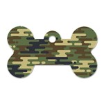 Curve Shape Seamless Camouflage Pattern Dog Tag Bone (One Side) Front