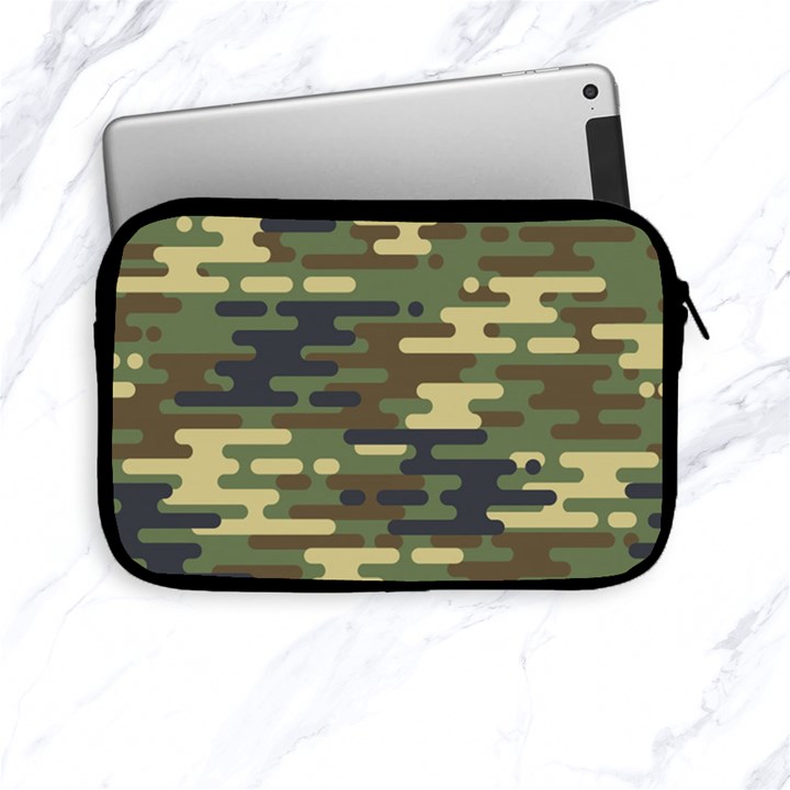 Curve Shape Seamless Camouflage Pattern Apple iPad Mini Zipper Cases