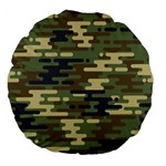 Curve Shape Seamless Camouflage Pattern Large 18  Premium Flano Round Cushions Front