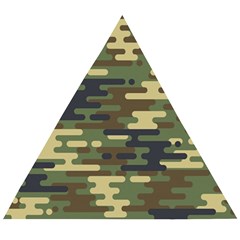 Curve Shape Seamless Camouflage Pattern Wooden Puzzle Triangle