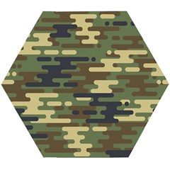 Curve Shape Seamless Camouflage Pattern Wooden Puzzle Hexagon by Vaneshart