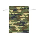 Curve Shape Seamless Camouflage Pattern Lightweight Drawstring Pouch (L) Front