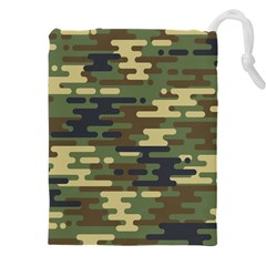 Curve Shape Seamless Camouflage Pattern Drawstring Pouch (4xl)