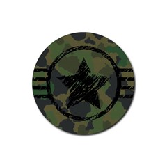 Military Camouflage Design Rubber Coaster (round)  by Vaneshart