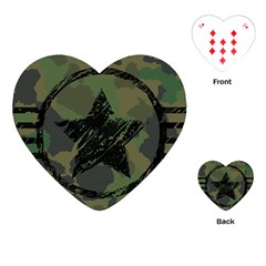 Military Camouflage Design Playing Cards Single Design (heart) by Vaneshart