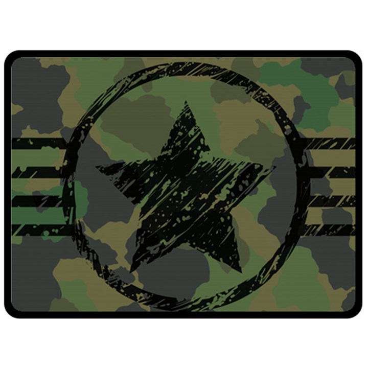 Military Camouflage Design Double Sided Fleece Blanket (Large) 