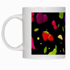 Vector Seamless Summer Fruits Pattern Colorful Cartoon Background White Mugs by Vaneshart