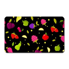 Vector Seamless Summer Fruits Pattern Colorful Cartoon Background Magnet (rectangular) by Vaneshart