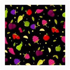 Vector Seamless Summer Fruits Pattern Colorful Cartoon Background Medium Glasses Cloth (2 Sides) by Vaneshart