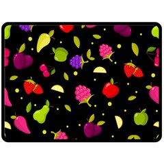 Vector Seamless Summer Fruits Pattern Colorful Cartoon Background Fleece Blanket (large)  by Vaneshart