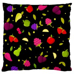 Vector Seamless Summer Fruits Pattern Colorful Cartoon Background Large Cushion Case (one Side) by Vaneshart