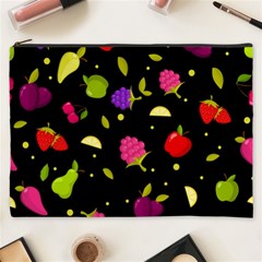 Vector Seamless Summer Fruits Pattern Colorful Cartoon Background Cosmetic Bag (xxxl) by Vaneshart