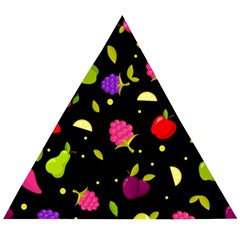 Vector Seamless Summer Fruits Pattern Colorful Cartoon Background Wooden Puzzle Triangle