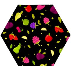 Vector Seamless Summer Fruits Pattern Colorful Cartoon Background Wooden Puzzle Hexagon by Vaneshart