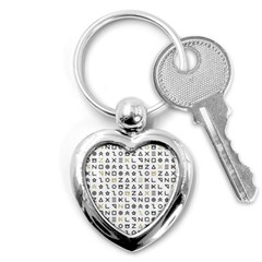 Memphis Seamless Patterns Key Chain (heart) by Vaneshart