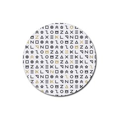 Memphis Seamless Patterns Rubber Coaster (round)  by Vaneshart