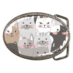 Hand Draw Cats Seamless Pattern Belt Buckles by Vaneshart