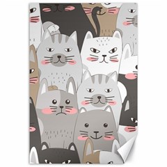 Hand Draw Cats Seamless Pattern Canvas 24  X 36  by Vaneshart