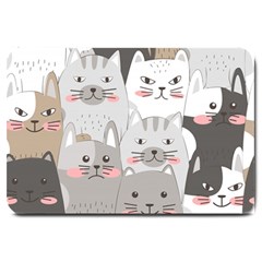 Hand Draw Cats Seamless Pattern Large Doormat  by Vaneshart