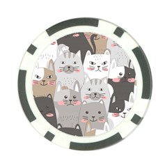 Hand Draw Cats Seamless Pattern Poker Chip Card Guard by Vaneshart