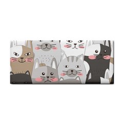 Hand Draw Cats Seamless Pattern Hand Towel by Vaneshart