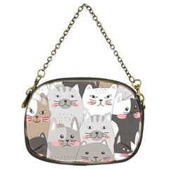 Hand Draw Cats Seamless Pattern Chain Purse (two Sides) by Vaneshart