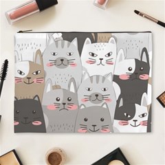 Hand Draw Cats Seamless Pattern Cosmetic Bag (xl) by Vaneshart