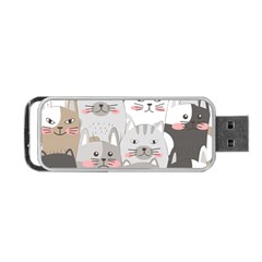 Hand Draw Cats Seamless Pattern Portable Usb Flash (one Side) by Vaneshart