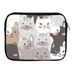 Hand Draw Cats Seamless Pattern Apple Ipad 2/3/4 Zipper Cases by Vaneshart