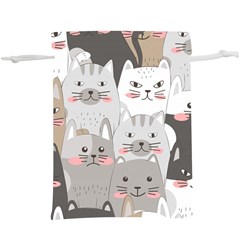 Hand Draw Cats Seamless Pattern  Lightweight Drawstring Pouch (xl)