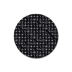 Memphis Seamless Patterns Rubber Coaster (round)  by Vaneshart