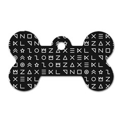 Memphis Seamless Patterns Dog Tag Bone (one Side) by Vaneshart