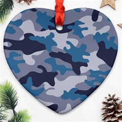 Military Seamless Pattern Heart Ornament (two Sides) by Vaneshart