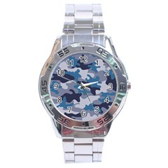 Military Seamless Pattern Stainless Steel Analogue Watch by Vaneshart