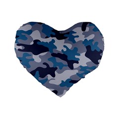 Military Seamless Pattern Standard 16  Premium Heart Shape Cushions by Vaneshart