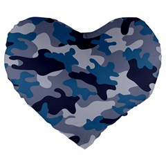 Military Seamless Pattern Large 19  Premium Heart Shape Cushions by Vaneshart