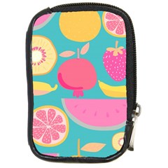 Seamless Pattern With Fruit Vector Illustrations Gift Wrap Design Compact Camera Leather Case by Vaneshart