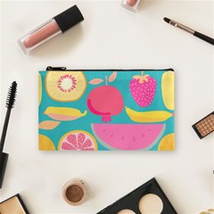 Seamless Pattern With Fruit Vector Illustrations Gift Wrap Design Cosmetic Bag (small) by Vaneshart