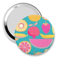 Seamless Pattern With Fruit Vector Illustrations Gift Wrap Design 3  Handbag Mirrors by Vaneshart