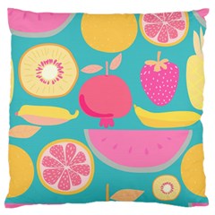 Seamless Pattern With Fruit Vector Illustrations Gift Wrap Design Large Flano Cushion Case (one Side) by Vaneshart