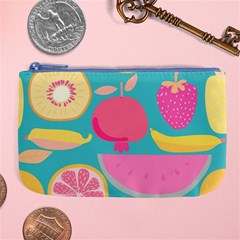 Seamless Pattern With Fruit Vector Illustrations Gift Wrap Design Large Coin Purse by Vaneshart